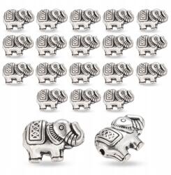 Mixform Elefánt fém gyöngyök, antik ezüst, 12x8.5x4mm, lyuk 0.8mm, 20db (13WB32546)