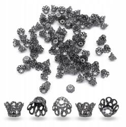 MIXFORM Kúp rátétek vasgyöngyökhöz, Gunmetal, 6x4.5mm, Lyuk 1mm, 100 db (13WB16841)