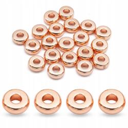 MIXFORM Távolsági gyöngyök, sárgaréz, lapos kerek, rózsaszín arany, 4x1.5mm, 20 db (13WB26613)