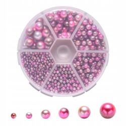 Mixform Gyöngy akril gyöngyök, Kerek, Szín: Rózsaszín 80x20mm 1250db/szett (13WB24902)