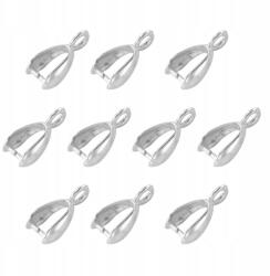 MIXFORM Nyakkendő medáltartó, Aa osztályú sárgaréz, platina, 11x6x3.6mm, 10db