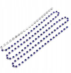 MIXFORM Dekorációs szalag cirkóniákkal, Ezüst/Zafír, 2.6mm, 240db/1.1m (13WB17861)