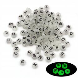 Mixform Gyöngyök Akril, Zománc, Neon, Lapos Kerek Betűk, 7x4mm, 25g~170db (13WB24898)