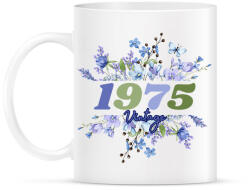 printfashion 1975 kék virág - Bögre - Fehér (17815088)