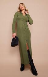 Prettylittlething Bordázott Ruha, Size S, zöld, 95% poliészter