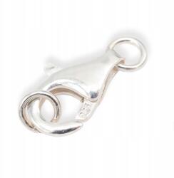 MIXFORM Ezüst 925 Karabiner-Lobster kapocs kerekekkel 13x8x3mm Lyuk 3-4mm, 1 db (13WB25123)