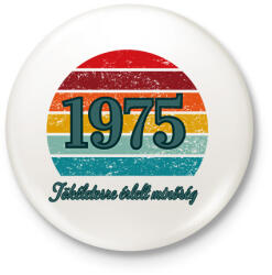 printfashion 1975 retro kör háttér - Kitűző, hűtőmágnes - Fehér (17784503)