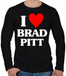 printfashion I love brad pitt - Férfi hosszú ujjú póló - Fekete (17724020)
