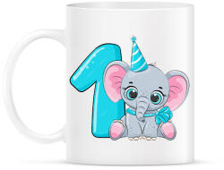 printfashion 1 éves elefántos - Bögre - Fehér (17755469)