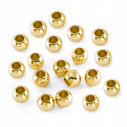 Mixform Eco sárgaréz kézműves gyöngyök, kerek, 18K aranyozott, 2mm, 20db (13WB19013)