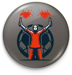 printfashion Futball szurkoló - Kitűző, hűtőmágnes - Sötétszürke (17823233)