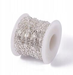  Horgonyszövésű lánc, Vas, Hegesztés nélküli, Ovális, Ezüst, 5x3.3mm, 5m (13WB29030)