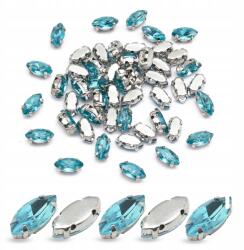 MIXFORM Varrható strasszok, Kristályüveg, Sárgaréz, Lószem, 8x4x3.5mm, 50db (13WB32057)