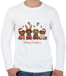 printfashion karácsony tacskós - Férfi hosszú ujjú póló - Fehér (17808855)