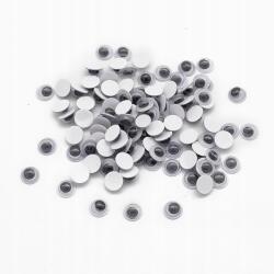 MIXFORM Szemek, Élő szemek játékokhoz és scrapbookinghoz, Kerek, Fekete, 6x3mm, 100db (13WB30414)