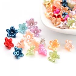 Mixform Gyöngyök Műanyag Abs, Virágos, Szín: Mix 10x10.5x5mm 100db/10g (13WB24907)