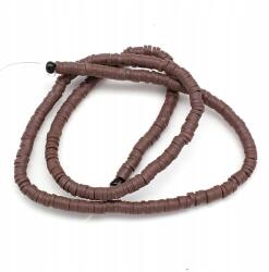 Mixform Öko Polimer Agyag gyöngyök Handmade, Heishi, Barna, 4x1mm, 375db/40cm (13WB29947)