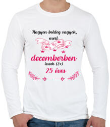 printfashion 50 (225) szülinap dec - Férfi hosszú ujjú póló - Fehér (17816955)