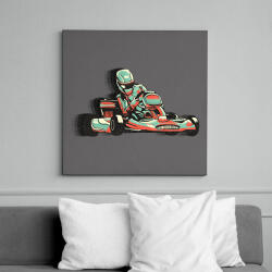 printfashion Gokart - Vászonkép - Sötétszürke (17820964)