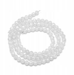 Mixform Strassz gyöngyök, Kerek, Fazettált, Átlátszó, 4mm, 87db/36cm/szál (13WB30830)