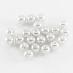 Mixform Akril gyöngyök utánzat Gyöngy, kerek fényes fehér, 4mm, 25g~850db (2WB30268)