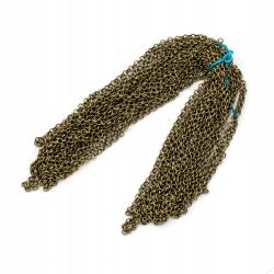 MIXFORM Rolo Vaslánc, Kerek Láncszem, Hegesztés nélküli Antik Bronz 3x1mm, 5m (13WB29009)