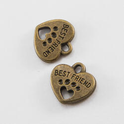 MIXFORM Medál Szív fém ötvözet 14x14mm 5db (14WB8802)