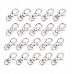 MIXFORM Forgatható kapocs, karabiner-Lobster, ötvözet, platina, 35x16.5x6mm, 20db (13WB31294)