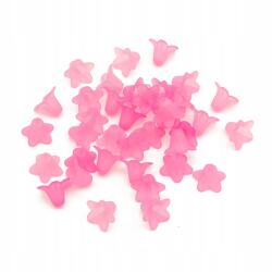 Mixform Akril gyöngyök matt, átlátszó, virágos, rózsaszín 17.5x12mm, 25g~38db (13WB29499)