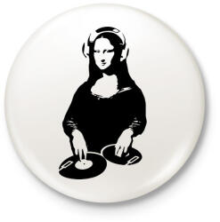 printfashion Dj Mona Lisa - Kitűző, hűtőmágnes - Fehér (17793503)