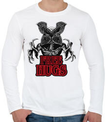 printfashion Stranger Things - Demogorgon Free Hugs - Férfi hosszú ujjú póló - Fehér (17837704)