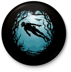 printfashion Tenger mélyén - Kitűző, hűtőmágnes - Fekete (17834032)