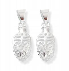 MIXFORM Medáltartó, sárgaréz, levél, ezüst, 18.5mm, pin: 1mm, 2db