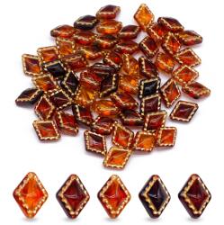 Mixform Akril gyöngyök Rombusz, Arany Lassanvaló, Csokoládé, 18x14x9mm, 50g~50db (13WB31488)