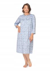 Martel Női hálóing 3/4-es ujjú klasszikus 204 mintás 26 3XL kék (Koszula damska długi rękaw dla seniorki)