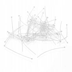 MIXFORM Golyóstű, sárgaréz, ezüst, 45x0.5mm, 1.5mm golyó, 50 db