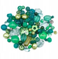 Mixform Bombay akril gyöngyök, mix, olívazöld, 5, 5-28x6-20x3-11mm, 50g~110db (13WB14221)