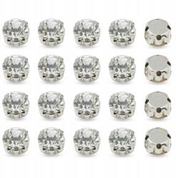 MIXFORM Varrható strasszok, Üveg/Réz, Kerek Lapos, Átlátszó, 8x6mm, 20db (13WB29879)