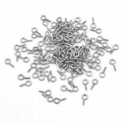 MIXFORM Akasztók Csavarok, Rozsdamentes acél féllyukú gyöngyökhöz, 8x4x1mm, 500db