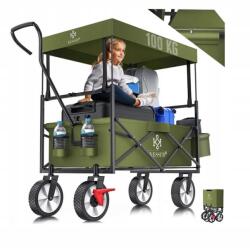 KESSER Kocsi, összecsukható, gumi kerekek, fék, 100KG, zöld (Xxl)