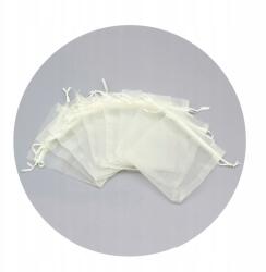 Organza Ajándéktasak, Átlátszó, Krém-Fehér 12x10cm 10 db (13WB29713)