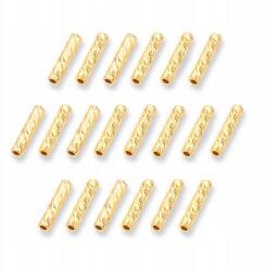 Mixform Sárgaréz gyöngyök, 18K aranyozott, Csövek, 7x1.5mm, Lyuk 0.8mm, 20 db (13WB28245)