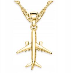 Larezo Arany Nyaklánc Repülőgép Utazás Aranyozott Repülőgép Ezüst 925 (łańcuszek srebrny z samolocikiem na szczęście)