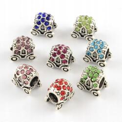 Mixform Moduláris gyöngyök Charms Fém cirkóniákkal, Színkeverék 12х11х9mm, 5db (13WB16247)