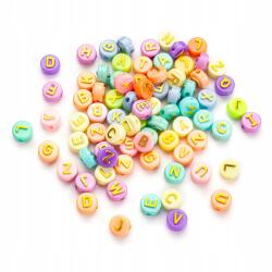 Mixform Akril gyöngyök, Angol ábécé, Mix és Arany, 10x6mm, 25g~77db (13WB28631)