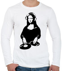 printfashion Dj Mona Lisa - Férfi hosszú ujjú póló - Fehér (17793099)