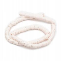 Mixform Polimer agyag gyöngyök, Heishi, Handmade, Fehér, 6x0.5-1mm, 285db/36cm (13WB30011)