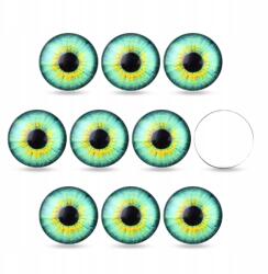 MIXFORM Kaboson szem üveg, kerek, világos zöld, 10x3.5mm, 10 db (13WB24432)