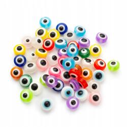 Mixform Gyanta szem gyöngyök, kerek lapos, Diy, mix, 7.5-8x5-6mm, 50db (13WB29516)