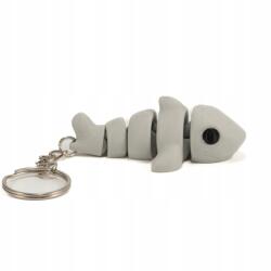  Kulcstartó gyerekeknek, cápa, világos szürke, 3D nyomtatás, PLA (rekin jasny szary)